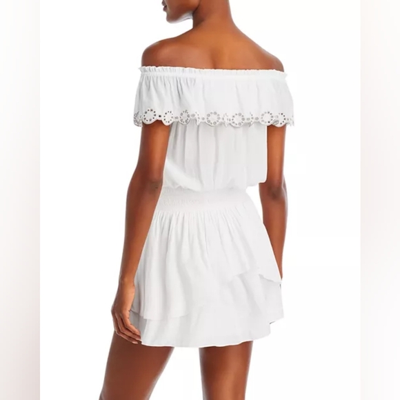 Ramy Brook Off-the-Shoulder Cynthia Flounce Mini Dress Size L - Picture 9 of 14